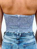 Cyrus Denim Bandeau Top